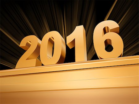 simsearch:400-07293814,k - 3d golden new year 2016 with rays over base Stock Photo - Budget Royalty-Free & Subscription, Code: 400-08318183