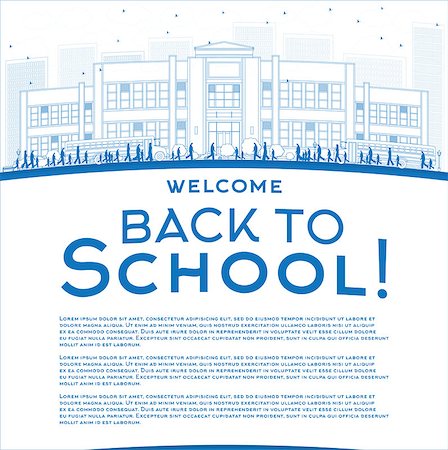 Outline Back to School Concept with copy space for text. Vector illustration Stock Photo - Budget Royalty-Free & Subscription, Code: 400-08318221