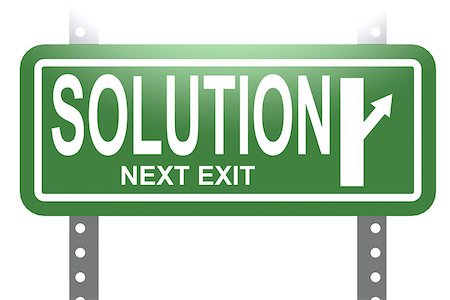 simsearch:400-09097706,k - Solution green sign board isolated image with hi-res rendered artwork that could be used for any graphic design. Foto de stock - Super Valor sin royalties y Suscripción, Código: 400-08318358