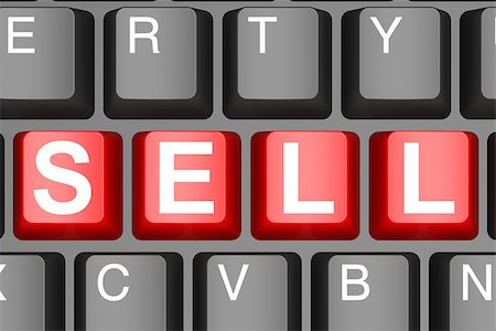 reduced sign in a shop - Sell button on modern computer keyboard image with hi-res rendered artwork that could be used for any graphic design. Stock Photo - Budget Royalty-Free & Subscription, Code: 400-08318351