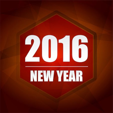 simsearch:400-08318552,k - happy new year 2016 banner - red label with hexagon and text, holiday seasonal concept Stock Photo - Budget Royalty-Free & Subscription, Code: 400-08318555