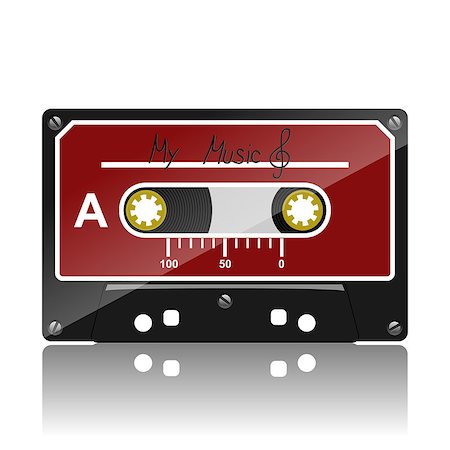 simsearch:400-05152359,k - Illustration of musical audio cassettes on a white background. Foto de stock - Super Valor sin royalties y Suscripción, Código: 400-08318568