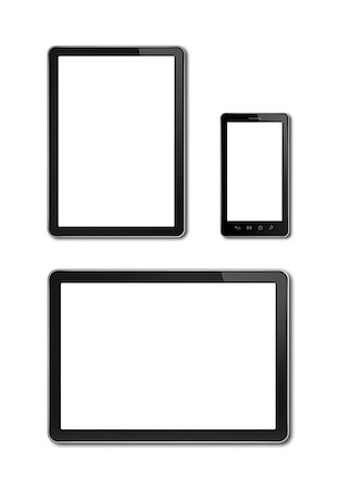 simsearch:400-08317316,k - smartphone and digital tablet pc mockup template. Isolated on white Stock Photo - Budget Royalty-Free & Subscription, Code: 400-08318683
