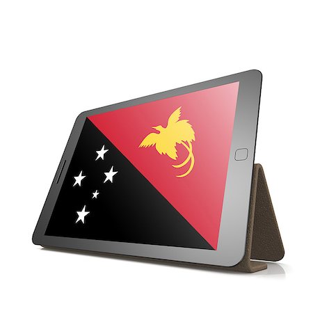 Tablet with Papua New Guinea flag image with hi-res rendered artwork that could be used for any graphic design. Photographie de stock - Aubaine LD & Abonnement, Code: 400-08319291