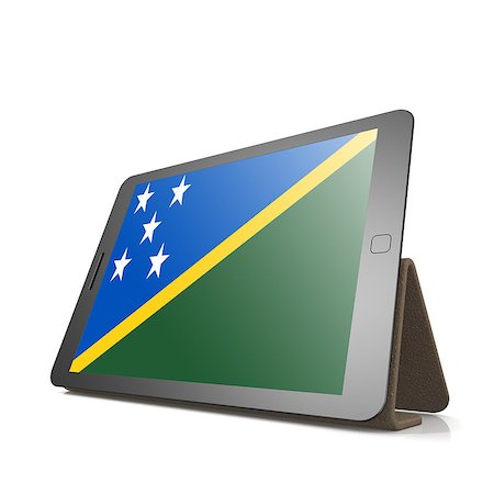solomon - Tablet with Solomon Islands flag image with hi-res rendered artwork that could be used for any graphic design. Foto de stock - Super Valor sin royalties y Suscripción, Código: 400-08319315