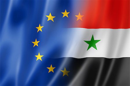 simsearch:400-06765248,k - Mixed Europe and Syria flag, three dimensional render, illustration Foto de stock - Super Valor sin royalties y Suscripción, Código: 400-08319337