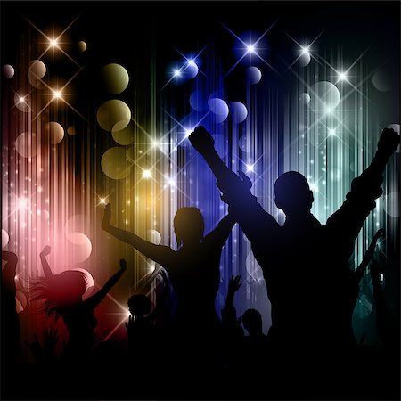 simsearch:400-04349797,k - Silhouettes of party people on a disco lights background Stock Photo - Budget Royalty-Free & Subscription, Code: 400-08319415