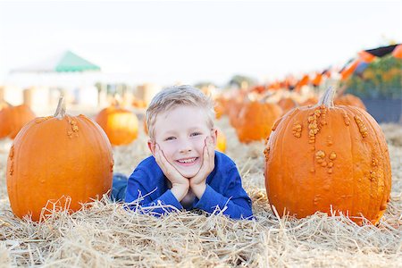 simsearch:400-07211170,k - smiling 6-year old boy having fun and enjoying autumn time at pumpkin patch Photographie de stock - Aubaine LD & Abonnement, Code: 400-08319519