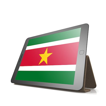 suriname - Tablet with Suriname flag image with hi-res rendered artwork that could be used for any graphic design. Photographie de stock - Aubaine LD & Abonnement, Code: 400-08319549