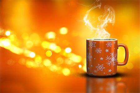 snow cosy - 3D render of a Christmas mug on a bokeh lights background Stock Photo - Budget Royalty-Free & Subscription, Code: 400-08319956