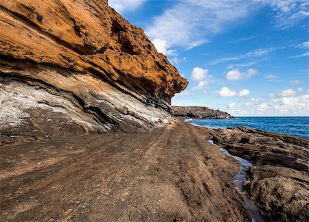 Picturesque Yellow Mountain (Montana Amarilla) in Costa del Silencio. Tenerife, Canary Islands Stock Photo - Budget Royalty-Free & Subscription, Code: 400-08334156