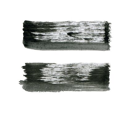 High resolution abstract black watercolor painted strokes isolated on white background Stock Photo - Budget Royalty-Free & Subscription, Code: 400-08334767