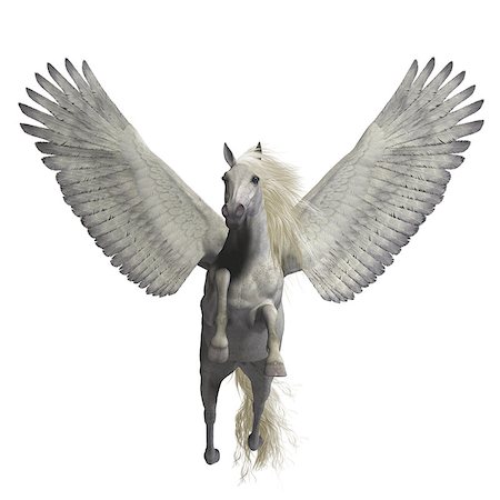 Pegasus is a legendary divine winged stallion and is the best known creature of Greek mythology. Photographie de stock - Aubaine LD & Abonnement, Code: 400-08334948