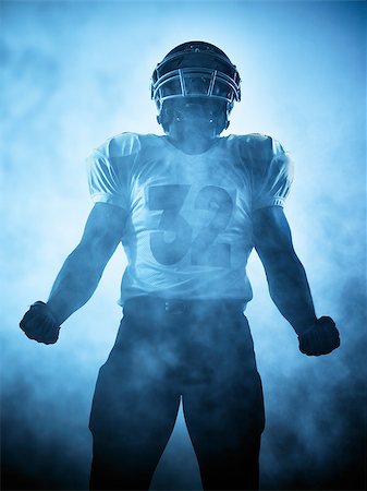 one american football player portrait in silhouette shadow on white background Foto de stock - Super Valor sin royalties y Suscripción, Código: 400-08335577