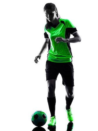 simsearch:400-08115848,k - one woman playing soccer player in silhouette isolated on white background Photographie de stock - Aubaine LD & Abonnement, Code: 400-08335570