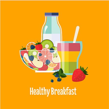 simsearch:400-07510513,k - Healthy Breakfast Breakfast concepts French Breakfast and Nutritious Breakfast vector illustration Stock Photo - Budget Royalty-Free & Subscription, Code: 400-08335638