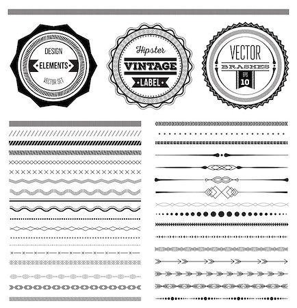 simsearch:400-08531532,k - Big set of vector dividers for web design or vector brushes, eps 10 Stock Photo - Budget Royalty-Free & Subscription, Code: 400-08335818