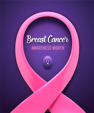 Breast cancer pink ribbon. National Breast Cancer Awareness Month concept. Vector Illustration EPS10. Stock Photo - Budget Royalty-Free & Subscription, Code: 400-08335999
