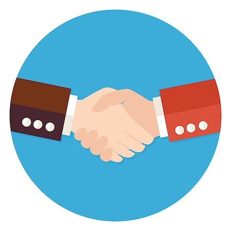 simsearch:400-08289045,k - Illustration of Two Businessmen Partnership Flat Circle Icon. Vector Illustration. Teamwork and Work Relationships Stock Photo - Budget Royalty-Free & Subscription, Code: 400-08336152