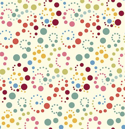 Seamless vector pattern, background or texture with colorful yellow, orange, pink, green and blue polka dots. For web design, baby shower card, party, scrapbooks. Sweet autumn or thanksgiving colors. Fotografie stock - Microstock e Abbonamento, Codice: 400-08336314