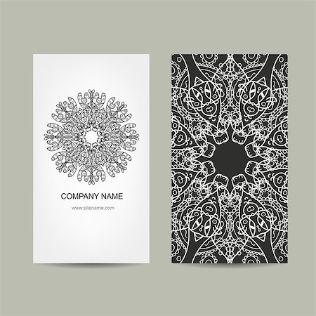 simsearch:400-08650534,k - Business card design. Ornate background, vector illustration Stock Photo - Budget Royalty-Free & Subscription, Code: 400-08336464