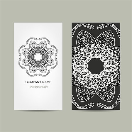 simsearch:400-08650534,k - Business card design. Ornate background, vector illustration Stock Photo - Budget Royalty-Free & Subscription, Code: 400-08336460