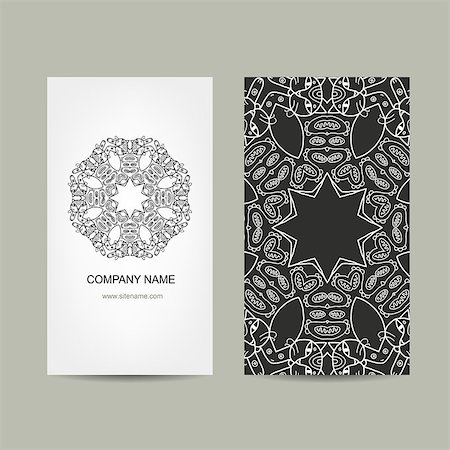 simsearch:400-08650534,k - Business card design. Ornate background, vector illustration Stock Photo - Budget Royalty-Free & Subscription, Code: 400-08336461