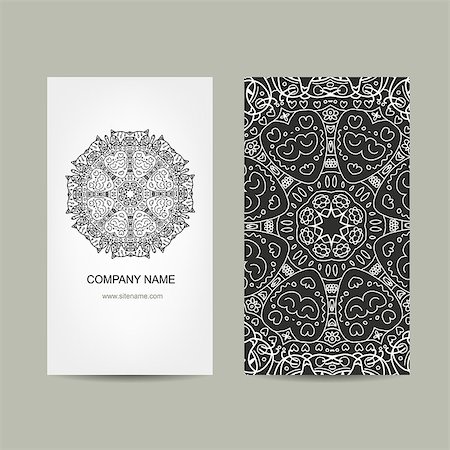 simsearch:400-08650534,k - Business card design. Ornate background, vector illustration Stock Photo - Budget Royalty-Free & Subscription, Code: 400-08336462
