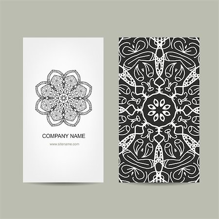 simsearch:400-08650534,k - Business card design. Ornate background, vector illustration Stock Photo - Budget Royalty-Free & Subscription, Code: 400-08336463