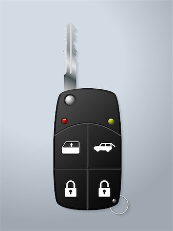 simsearch:400-07445673,k - Black car key with remote security functions Photographie de stock - Aubaine LD & Abonnement, Code: 400-08336662