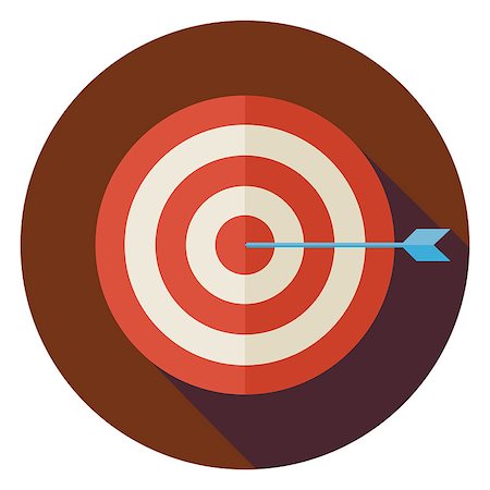 darts and target - Flat Business Success Target Circle Icon with Long Shadow. Sport Equipment and Competition Vector Illustration. Winning the Competition Object. Stock Photo - Budget Royalty-Free & Subscription, Code: 400-08336814