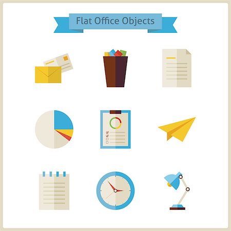 simsearch:400-08041191,k - Flat Business and Office Objects Set. Back to School and Education Set. Collection of School and University Objects isolated over white. Business life. Stock Photo - Budget Royalty-Free & Subscription, Code: 400-08336810