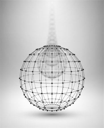 dot abstract - Wireframe Globe. Sphere with connected lines and dots. Vector Illustration EPS10. Stock Photo - Budget Royalty-Free & Subscription, Code: 400-08336846