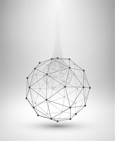 Wireframe Globe. Sphere with connected lines and dots. Vector Illustration EPS10. Foto de stock - Super Valor sin royalties y Suscripción, Código: 400-08336848