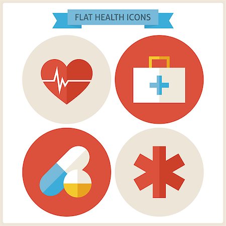Flat Health Website Icons Set. Vector Illustration. Flat Circle Icons for web. Collection of Healthcare and Medical Colorful Circle Icons. Healthy Lifestyle Medicine and Hospital Stock Photo - Budget Royalty-Free & Subscription, Code: 400-08336876