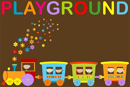 simsearch:400-04003790,k - Playground announcement with cartoon train Stockbilder - Microstock & Abonnement, Bildnummer: 400-08336903