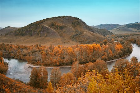 River at beauty autumn evening Stock Photo - Budget Royalty-Free & Subscription, Code: 400-08337305