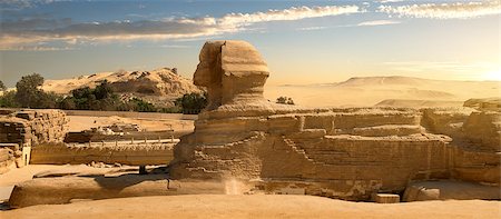 simsearch:400-09222068,k - Sphinx in sand desert at the sunset Stock Photo - Budget Royalty-Free & Subscription, Code: 400-08337527