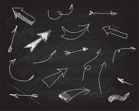 different directions - Vector scribble chalkboard design elements arrows set Stock Photo - Budget Royalty-Free & Subscription, Code: 400-08337723