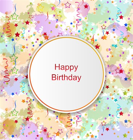 simsearch:400-08835850,k - Illustration Confetti Card for Happy Birthday on Grunge Colorful Backdrop - vector Stock Photo - Budget Royalty-Free & Subscription, Code: 400-08337839