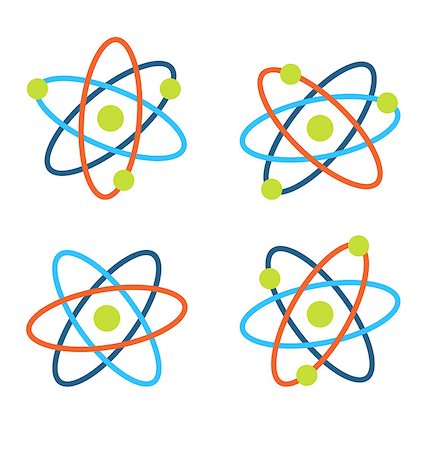 simsearch:400-05126420,k - Illustration Atom Symbols for Science, Colorful Icons Isolated on White Background - Vector Stock Photo - Budget Royalty-Free & Subscription, Code: 400-08337865