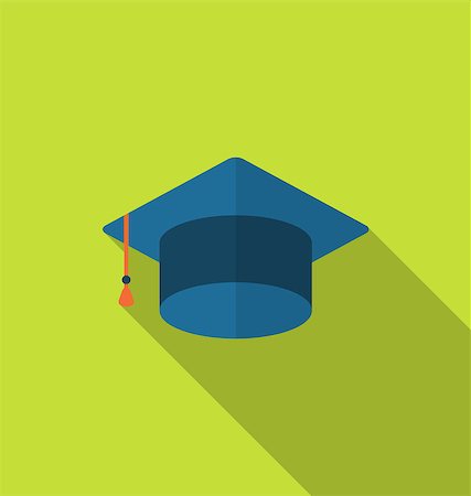 professor icon - Illustration flat icon graduation cap with long shadow style  - vector Stock Photo - Budget Royalty-Free & Subscription, Code: 400-08337867