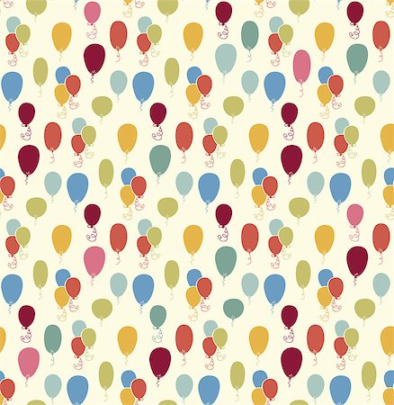 simsearch:400-08012338,k - Seamless vector pattern with colorful baloons. For cards, invitations, wedding or baby shower albums, backgrounds, arts and scrapbooks Stock Photo - Budget Royalty-Free & Subscription, Code: 400-08337904