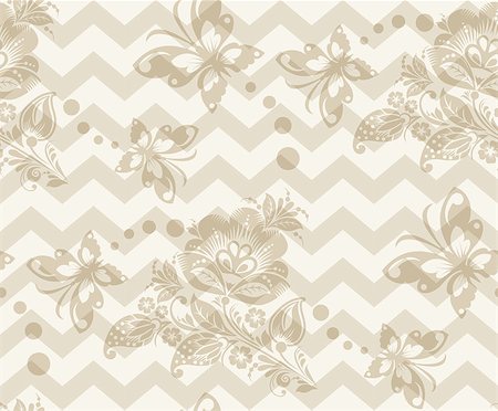 simsearch:400-04679760,k - Vector Floral and butterflies vintage rustic seamless pattern. Background can be used for wallpaper, fills, web page, surface textures. Photographie de stock - Aubaine LD & Abonnement, Code: 400-08337949