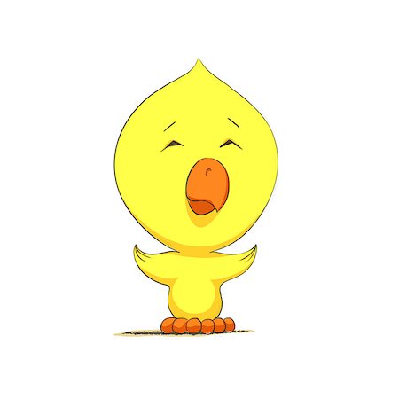simsearch:400-06692271,k - Cute chick character on white background Stock Photo - Budget Royalty-Free & Subscription, Code: 400-08338048
