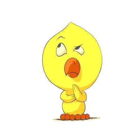 simsearch:400-06692271,k - Cute chick character on white background Stock Photo - Budget Royalty-Free & Subscription, Code: 400-08338051
