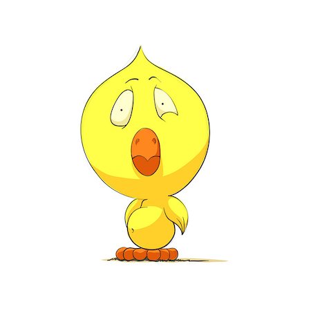 simsearch:400-06692271,k - Cute chick character on white background Stock Photo - Budget Royalty-Free & Subscription, Code: 400-08338053
