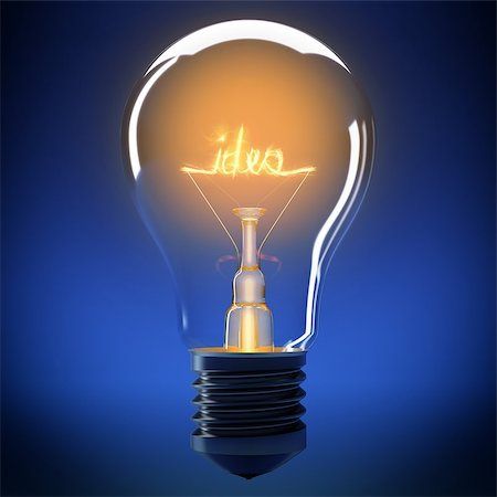 Bulb filament that forms the word idea Stock Photo - Budget Royalty-Free & Subscription, Code: 400-08338121