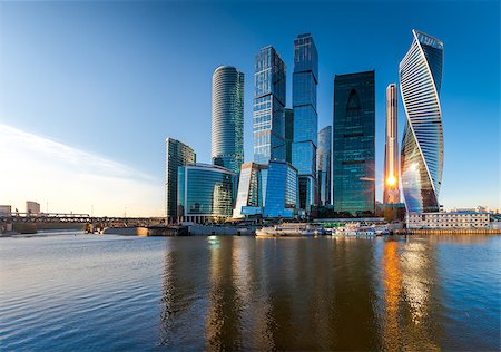 Moscow City - view of skyscrapers Moscow International Business Center. Photographie de stock - Aubaine LD & Abonnement, Code: 400-08338130