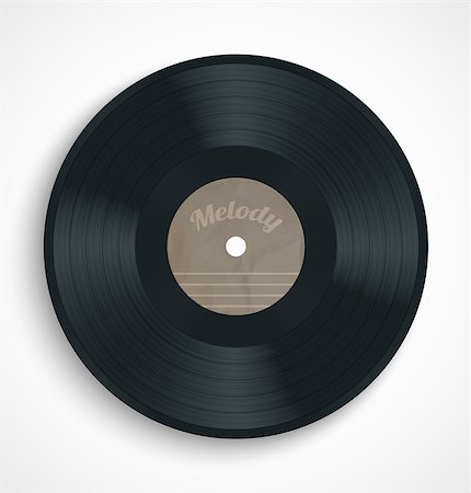 simsearch:400-05323165,k - Black vinyl record album disc with blank brown label. Vector illustration Foto de stock - Royalty-Free Super Valor e Assinatura, Número: 400-08338180